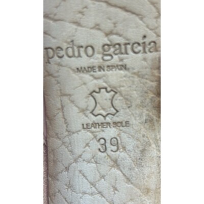 Pedro Garcia Suede Heels Peep Toe Slingback Stiletto Tan Neutral Size 39 - Image 6