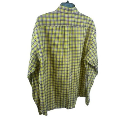 Ralph Lauren Plaid Button Down Shirt Long Sleeve Yellow Purple Size XL - Image 2