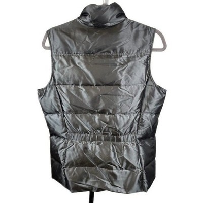 Lands' End Women's Size Small Down Vest Gunmetal Gray Puffer Full Zip - Image 2