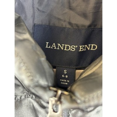 Lands' End Women's Size Small Down Vest Gunmetal Gray Puffer Full Zip - Image 4