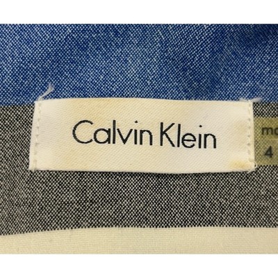 Calvin Klein Blue Striped Sheath Dress Size 4 Office Cocktail Mad Men Chic - Image 4