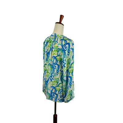 Lilly Pulitzer Elsa 100% Silk Blouse Top Floral Long Sleeve Paisley Size Small - Image 2