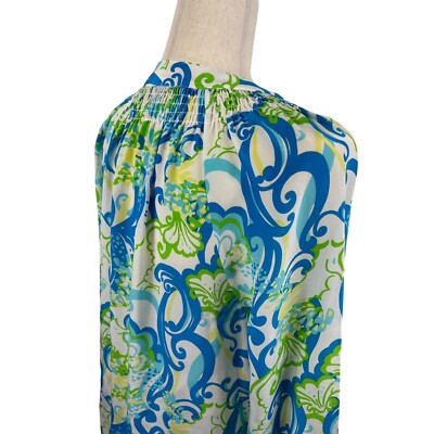 Lilly Pulitzer Elsa 100% Silk Blouse Top Floral Long Sleeve Paisley Size Small - Image 3