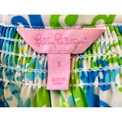 Lilly Pulitzer Elsa 100% Silk Blouse Top Floral Long Sleeve Paisley Size Small - Image 4