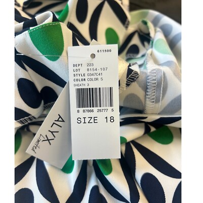 New ALYX Limited Sleeveless Sheath Dress Geometric Print Career Size 18 - Image 4