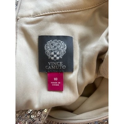 Vince Camuto Silvery Gold Sequin Long Sleeve Party Cocktail Dress Size 10 - Image 6