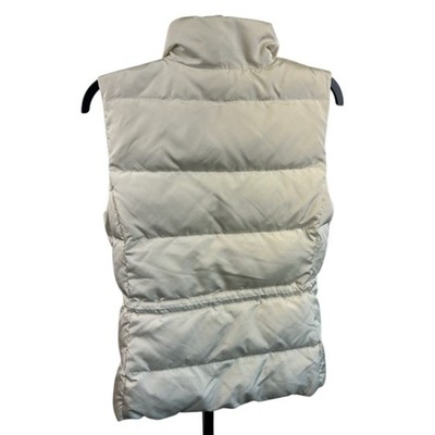 Banana Republic Women's Down Puffer Vest Quilted Cream Size Small - Image 3