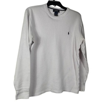 Polo Ralph Lauren Men's Size Medium White Waffle Knit Long Sleeve Shirt Top - Image 2