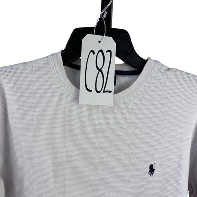 Polo Ralph Lauren Men's Size Medium White Waffle Knit Long Sleeve Shirt Top - Image 7