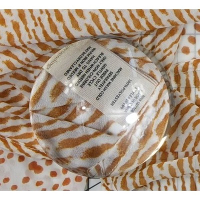 Soft Surroundings Blouse Top Women's Size Medium Ochre White Mixed Print Button - Image 5