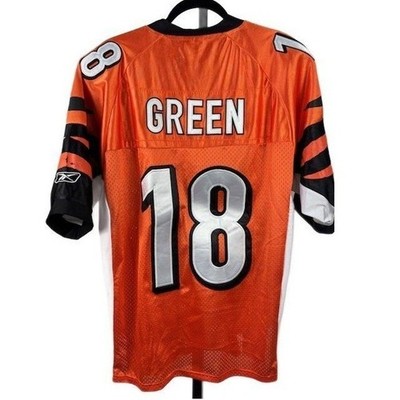Reebok Cincinnati Bengals Green #18 Men's Size 48 Orange Black White NFL Jersey - Image 2