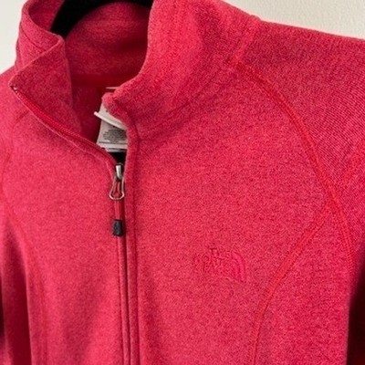 The North Face Women's Size Medium Pink Coral Full Zip Fleece Jacket Top - Image 3