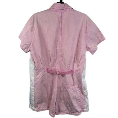 PISTOLA Shorts Romper Women's Size Large Pink Wash Short Sleeve Utility Jumpsuit - Image 2