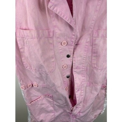 PISTOLA Shorts Romper Women's Size Large Pink Wash Short Sleeve Utility Jumpsuit - Image 4