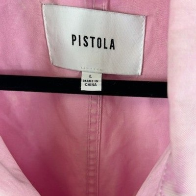 PISTOLA Shorts Romper Women's Size Large Pink Wash Short Sleeve Utility Jumpsuit - Image 7