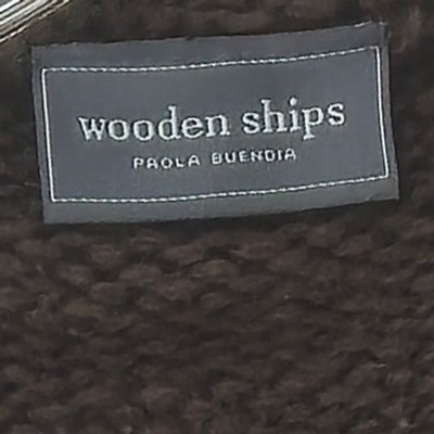 Wooden Ships Sweater ePaola Buendia Womens Size S/M Brown Mohair Wool Maple Leaf - Image 5