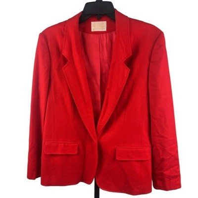 Pendleton Blazer Women's Wool Red Vintage Made in USA Office Coat Jacket Size 10