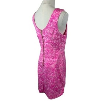 Lilly Pulitzer Sleeveless Dress Fuchsia Hot Pink Lace Trim Size 6 - Image 4