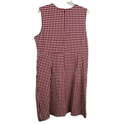 Lands' End Women's Size 18 Polka Dot Sleeveless Shift Dress with Pockets - Image 2