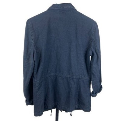 LOFT Women's Size Small Utility Jacket Full Zip Drawstring Waist Pockets - Image 2