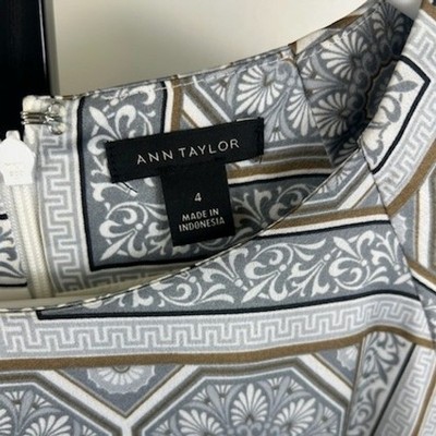 Ann Taylor Women's Size 4 Geometric Print Short Sleeve Midi Dress - Image 3