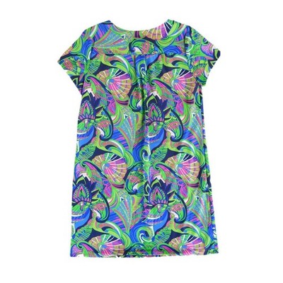Jude Connally Dress Women Size Medium Blue Green Pink Paisley Jude Cloth Shift - Image 3