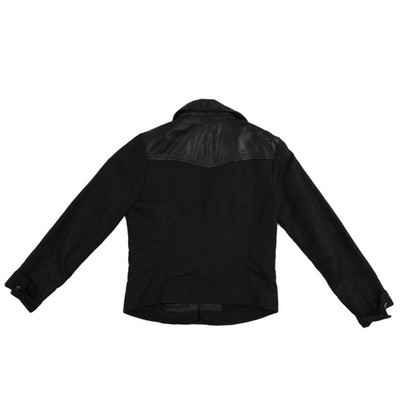 Lucky Brand Jacket Women's Size Small Black Lamb Leather Mixed Media Moto Coat - Image 3