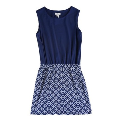 Jude Connally Dress Women's Size Large Navy Nautical Rope Print Sleeveless - Image 2