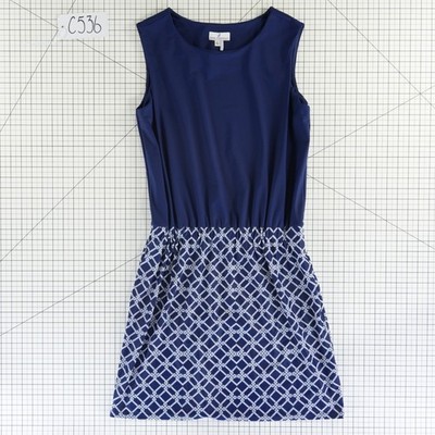 Jude Connally Dress Women's Size Large Navy Nautical Rope Print Sleeveless - Image 8