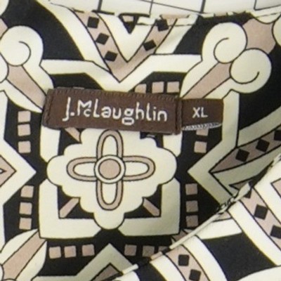 J.McLaughlin Dress Women Size XL Black Tan Catalina Cloth Geometric Tile - Image 4