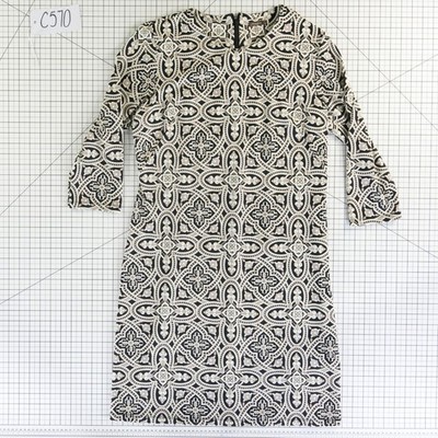 J.McLaughlin Dress Women Size XL Black Tan Catalina Cloth Geometric Tile - Image 8