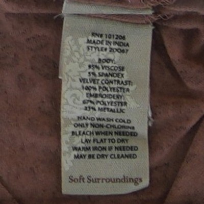 Soft Surroundings Blouse Women's Size Medium Floral Burnout Velvet Bell Sleeve - Image 6