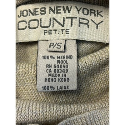 Jones New York Country Merino Wool Tan Turtleneck Sweater Size P/S Petite - Image 4