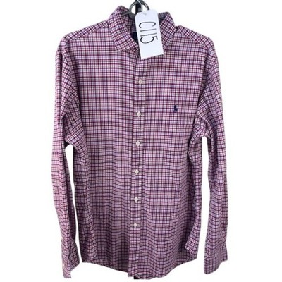 Polo Ralph Lauren Shirt Men's Size Large Slim Fit Plaid Long Sleeve Button Down - Image 7