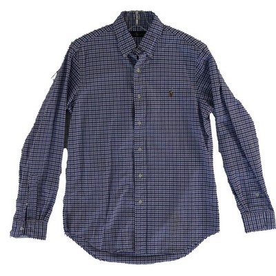 Ralph Lauren Men's Size Small Purple Blue Gingham Long Sleeve Button Down Shirt - Image 2