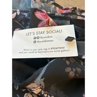 New Yumi Kim Carousel Dress Black Floral Long Sleeve Mini Dress Size Medium $228 - Image 4