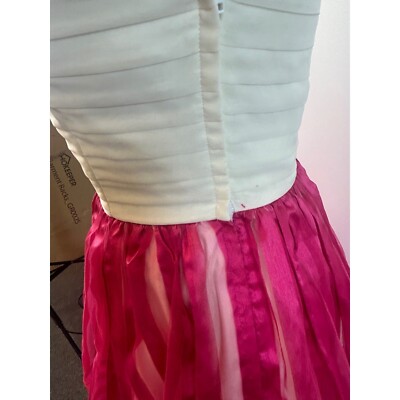 Betsey Johnson Strapless Party Dress Pink Stripe Mini Dress Size 4 Vintage - Image 6