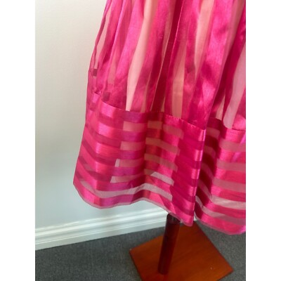 Betsey Johnson Strapless Party Dress Pink Stripe Mini Dress Size 4 Vintage - Image 7