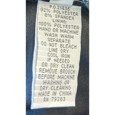 Alex Evenings Ruched Black Midi Dress V-Neck Rhinestone Brooch Party Size 10 - Image 5