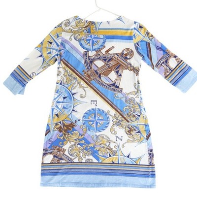 Barbara Erickson Dress Women's Size Large Blue White Nautical Print Tunic - Image 3