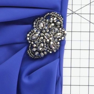 Alex Evenings Dress Women's Size 10 Royal Blue Crystal Accents Scuba Cocktail - Image 4