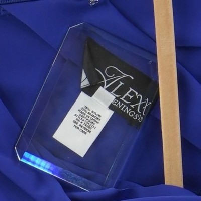 Alex Evenings Dress Women's Size 10 Royal Blue Crystal Accents Scuba Cocktail - Image 6