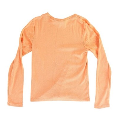 Ralph Lauren Sport Top Long Sleeve Tee Women's Size Large Orange Ribbed Pony - Image 3