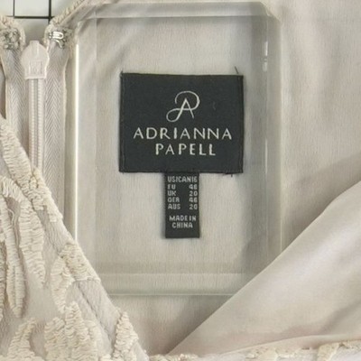 Adrianna Papell Cocktail Dress Women's Size 16 Champagne Lace Tiered Wedding MOB - Image 4