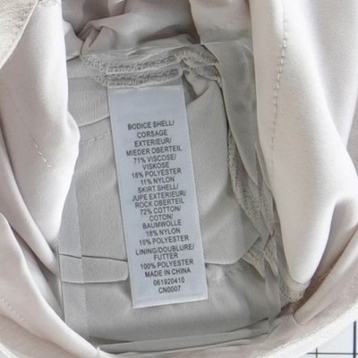 Adrianna Papell Cocktail Dress Women's Size 16 Champagne Lace Tiered Wedding MOB - Image 5