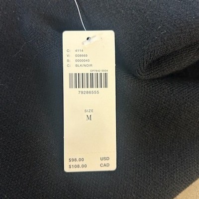 New Anthropologie Black Mock Neck Ruched Cropped Sweater Top Size Medium - Image 5