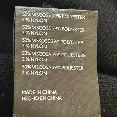 New Anthropologie Black Mock Neck Ruched Cropped Sweater Top Size Medium - Image 6