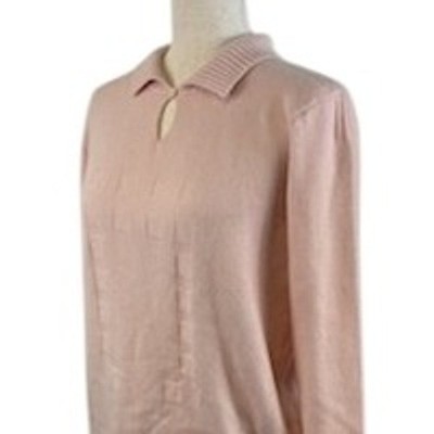 J. McLaughlin Pink Cashmere Blend Sweater Long Sleeve Women's Size Large - Image 2