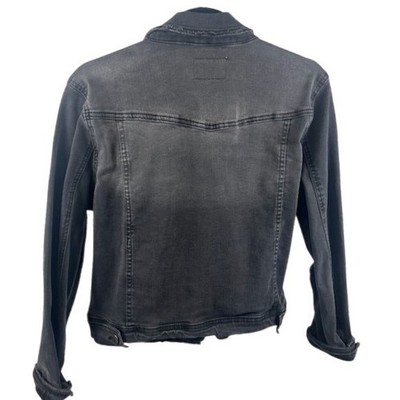 Velvet Heart Denim Jacket Gray Black Distressed Western Jean Jacket Size Medium - Image 2