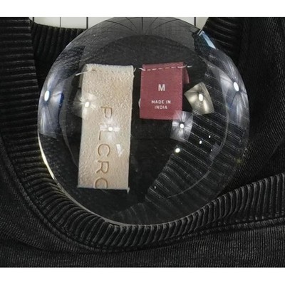 Pilcro Anthropologie Women's Size Medium Black Shoulder Asym Sweatshirt - Image 4